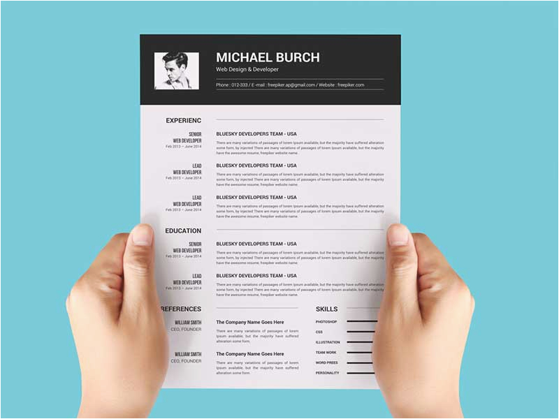 Black and White Resume Template Free Download Free Black and White Resume Template with Minimal Design