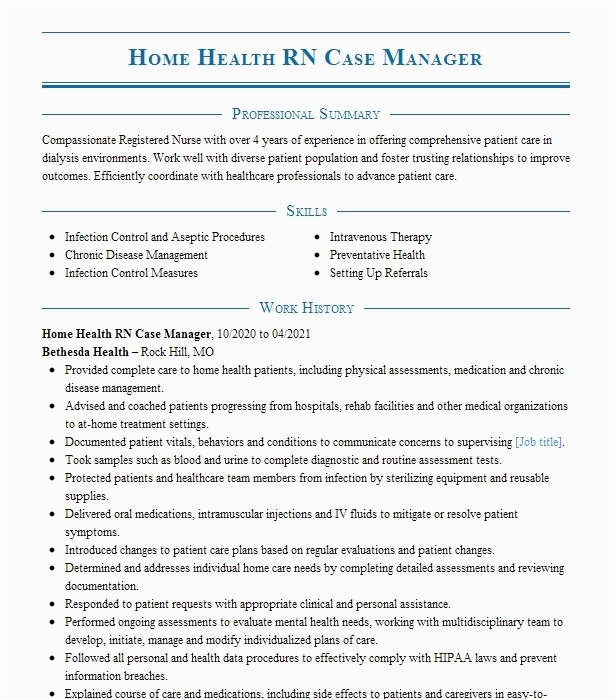 Case Manager Home Health Resume Samples Home Health Rn Case Manager Resume Example Pany Name Aliquippa