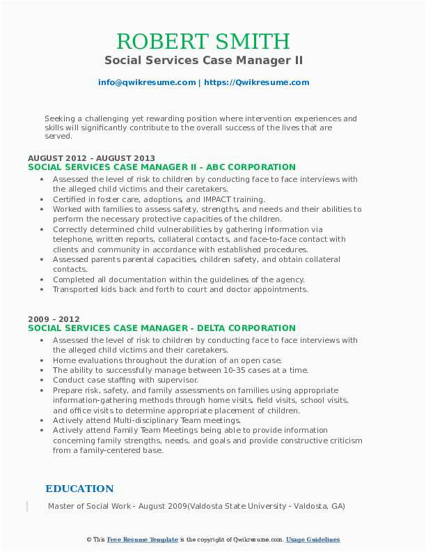 Case Manager social Services Resume Samples social Services Case Manager Resume Samples