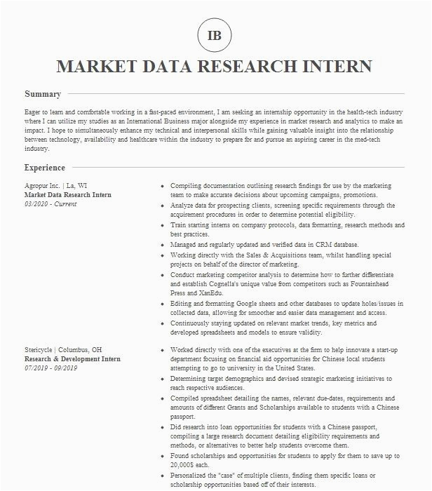 Conduct Market Research Indiana University Sample Resume Market Data Analyst Resume Example Pany Name Newburgh New York