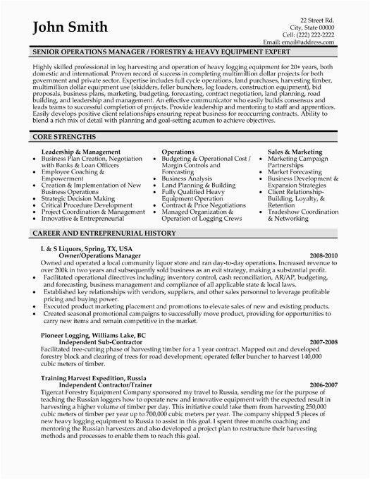 Construction Firm Operational Manager Sample Resume Here to Download This Senior Operations Manager Resume Template