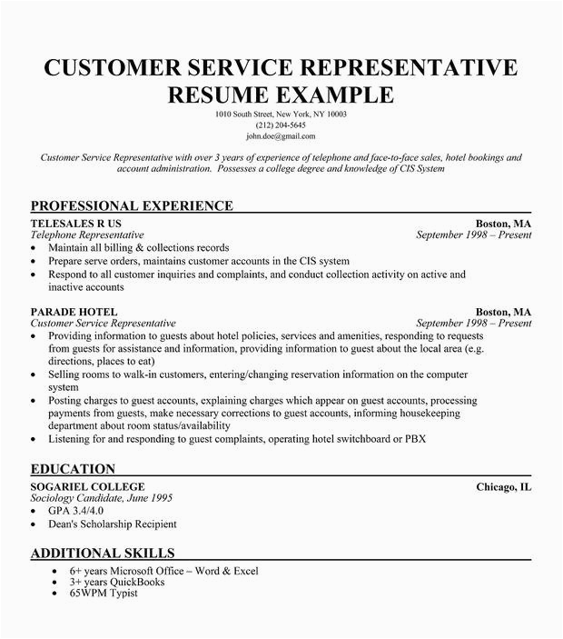 Customer Service Representative Resume Objective Samples Free Resume Samples for Customer Service