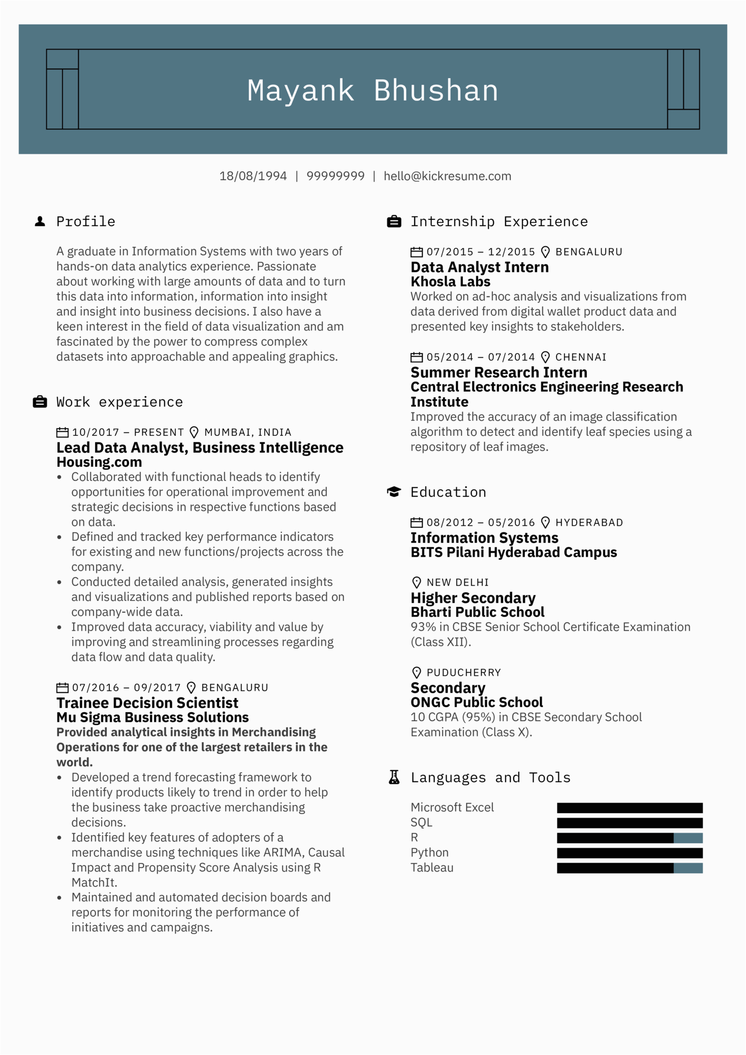 Data Analyst Deficiency Analysis Data Resume Samples Lead Data Analyst Resume Example