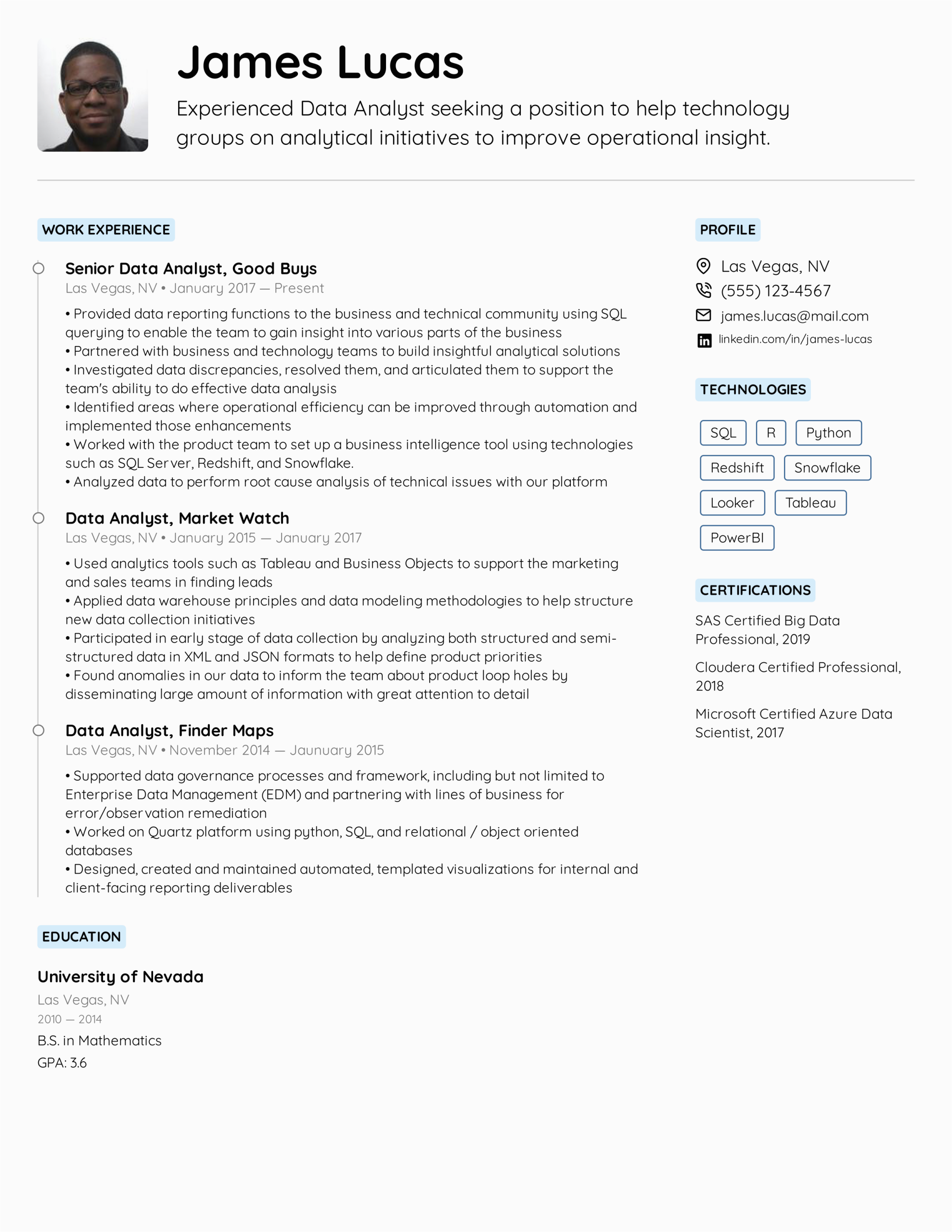 Data Analyst Job Description Samples for Resume Data Analyst Resume Example