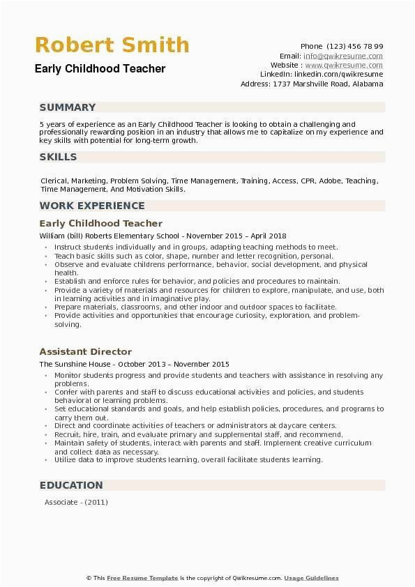 Early Learning Office Manager Resume Samples Early Childhood Education Resume Beautiful Early Childhood Teacher