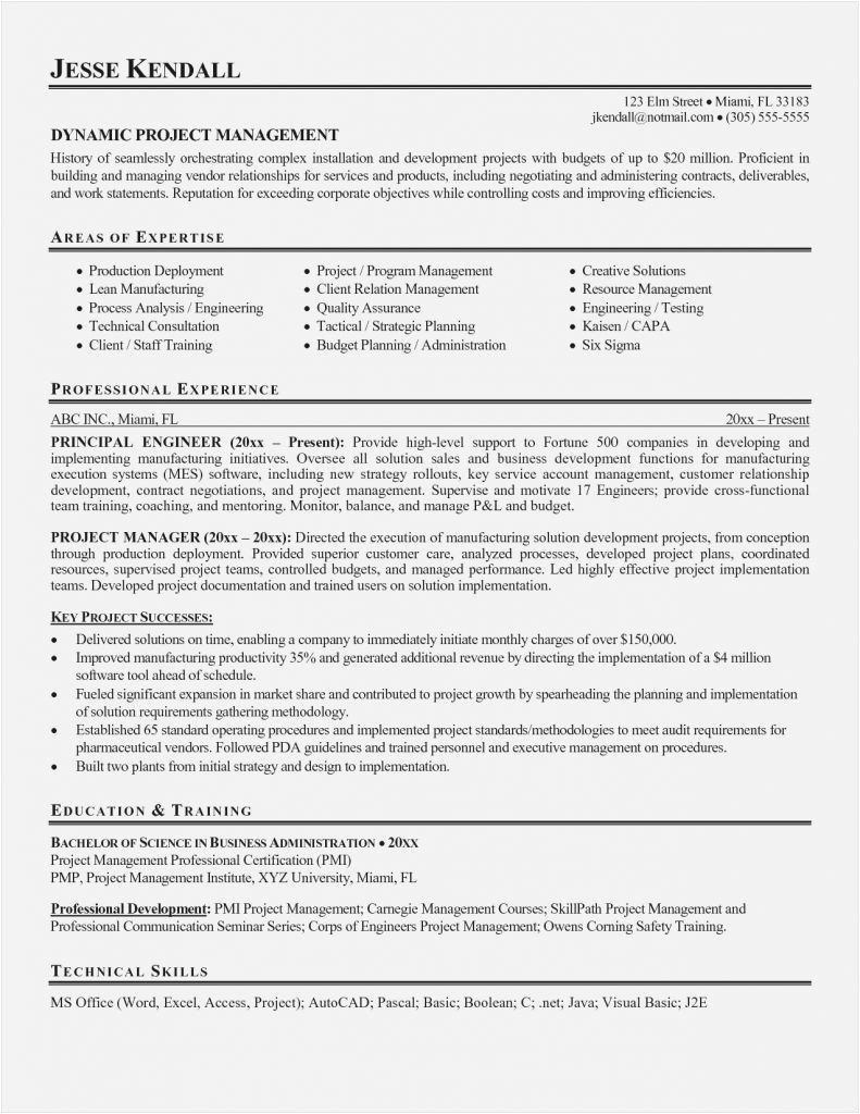 Entry Level It Project Manager Resume Sample 32 Inspirational Entry Level Project Manager Resume In 2020 with