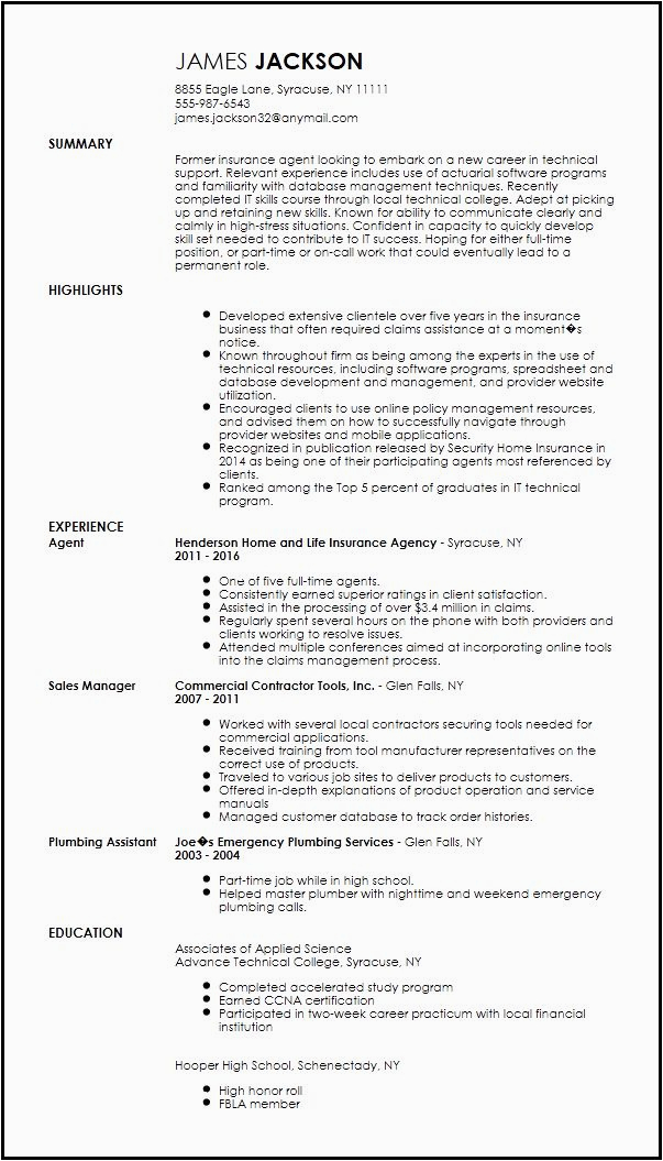 Entry Level It Technician Resume Sample √ 20 Entry Level Information Technology Resume In 2020