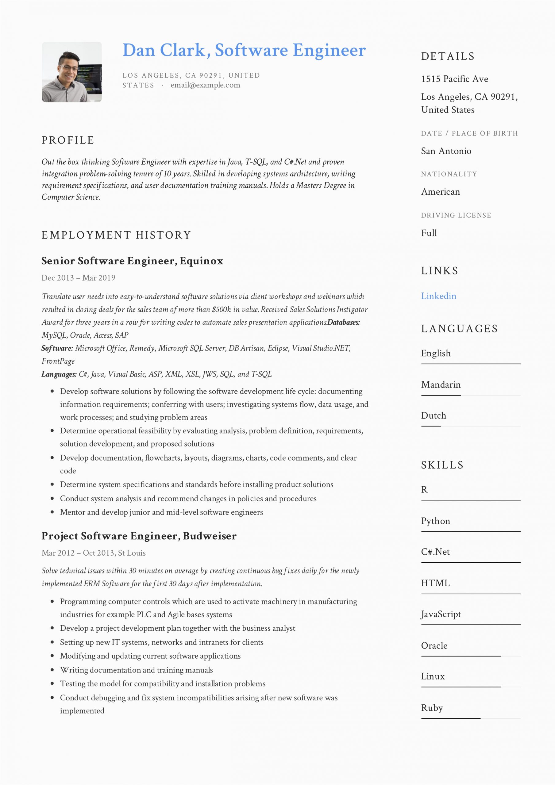 Free Download Sample Resume for software Engineer software Engineer Resume Writing Guide