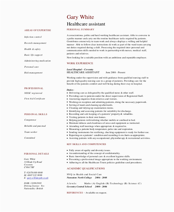Free Resume Samples for Nursing assistant Free 7 Sample Nursing Resume Templates In Pdf