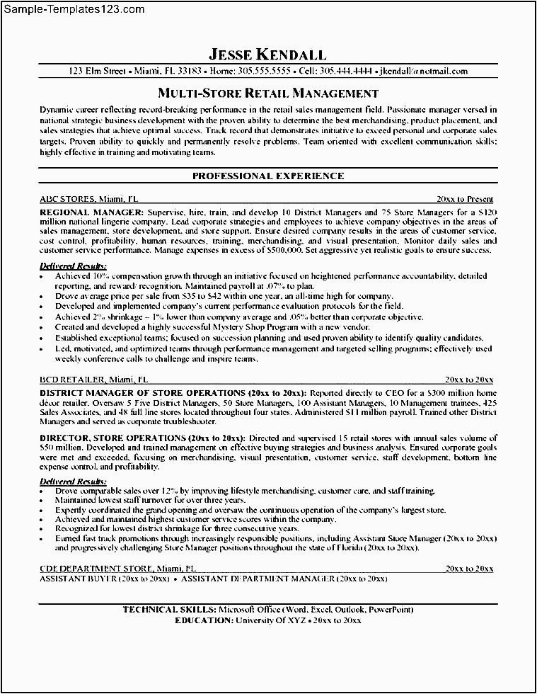 Free Resume Samples for Retail Management Retail Management Resume Sample Sample Templates Sample Templates