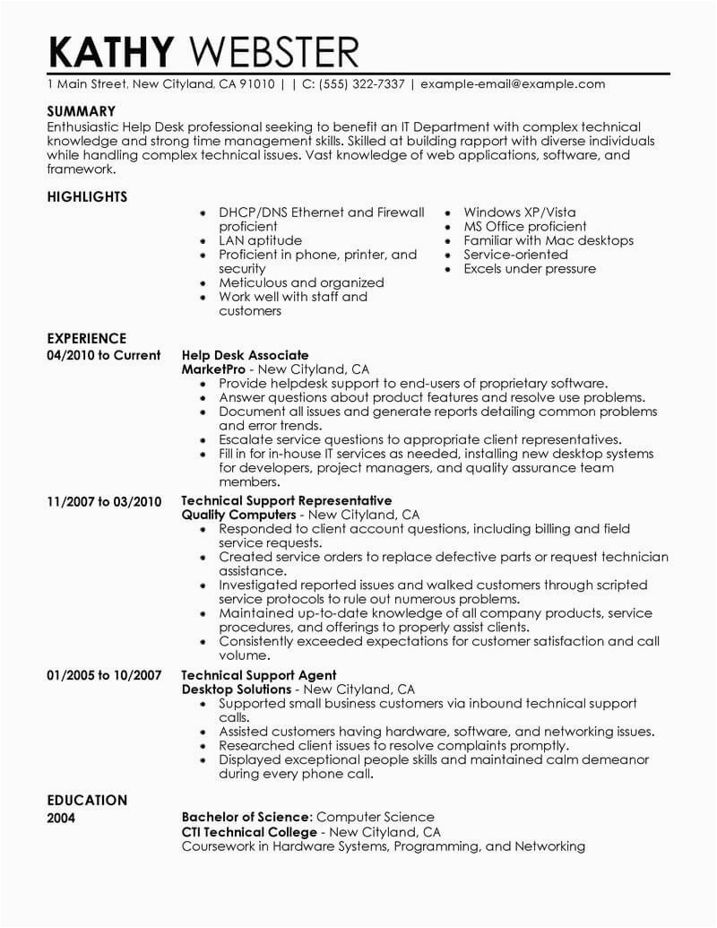 Help with Writing A Resume Sample Best Help Desk Resume Example From Professional Resume