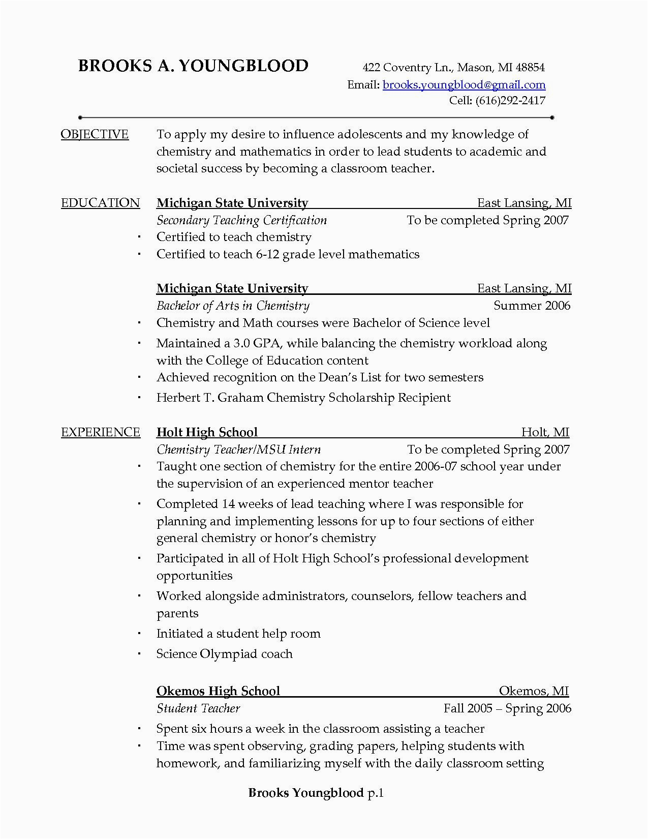 Hr Resume Sample for 1 Year Experience 0 1 Year Experience Resume format