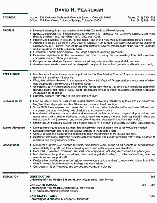 Labor and Employment attorney Resume Sample Resume Samples Employment Law attorney Resume