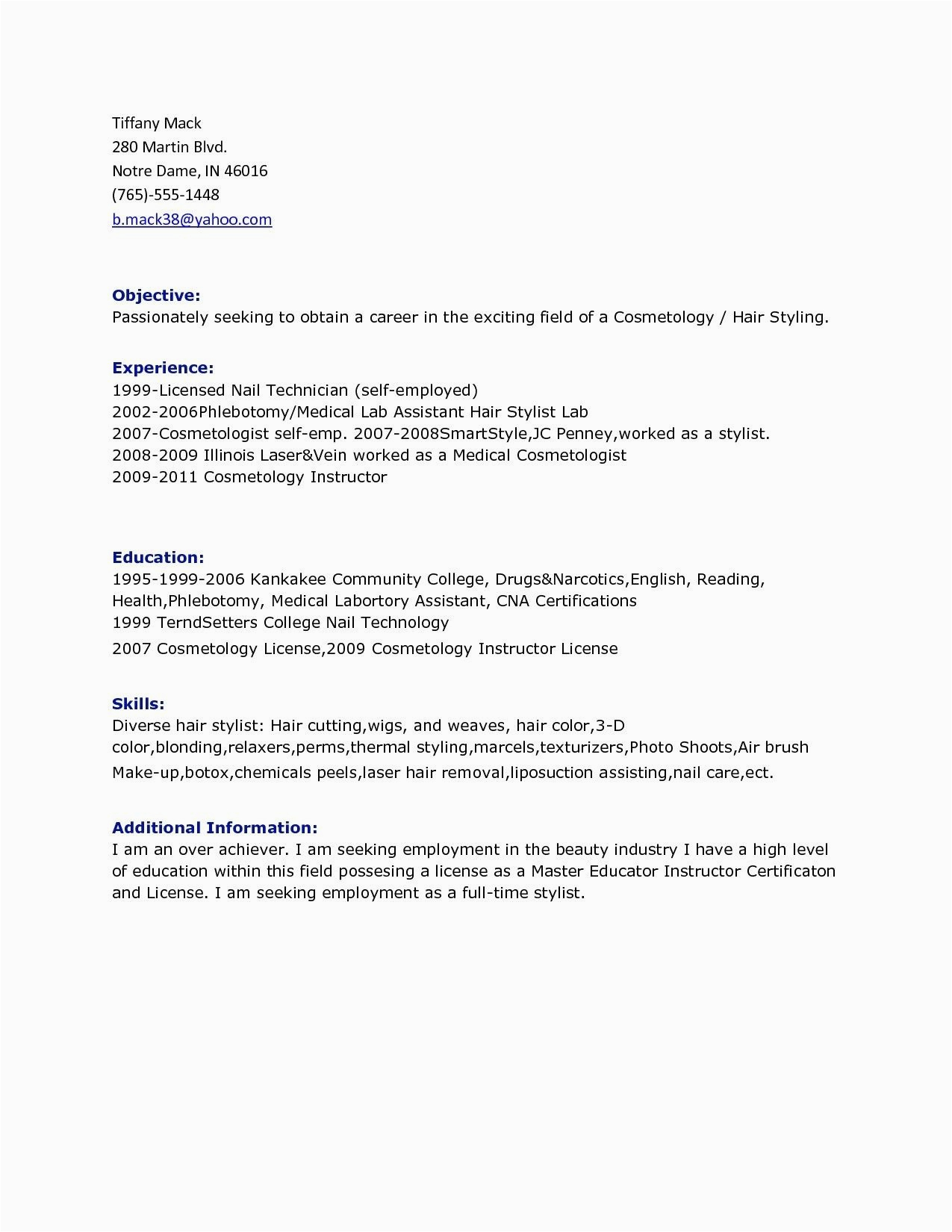 Laser Hair Removal Technician Resume Sample Pin Page