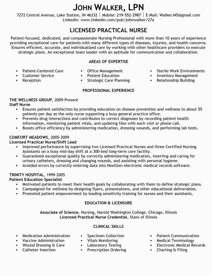 Licensed Practical Nurse Lpn Resume Sample How to Write A Quality Licensed Practical Nurse Lpn Resume