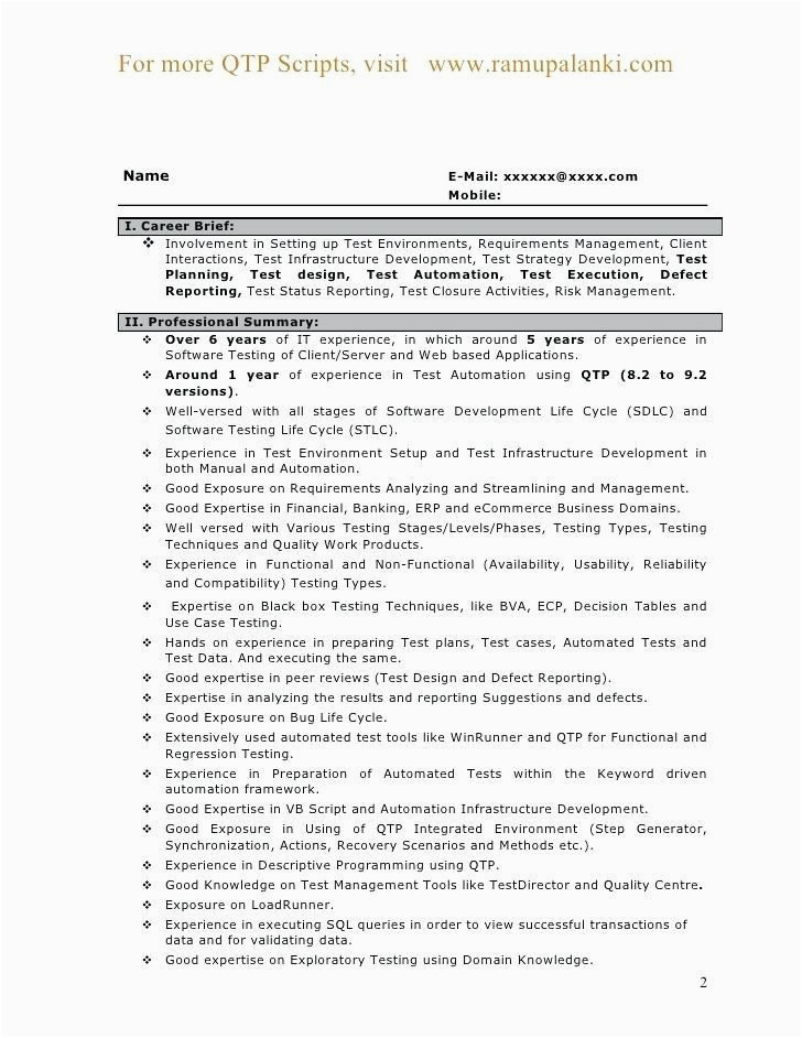 Manual Testing Resume for 5 Years Experience Sample Resume format for 5 Years Experience In Testing Resume format
