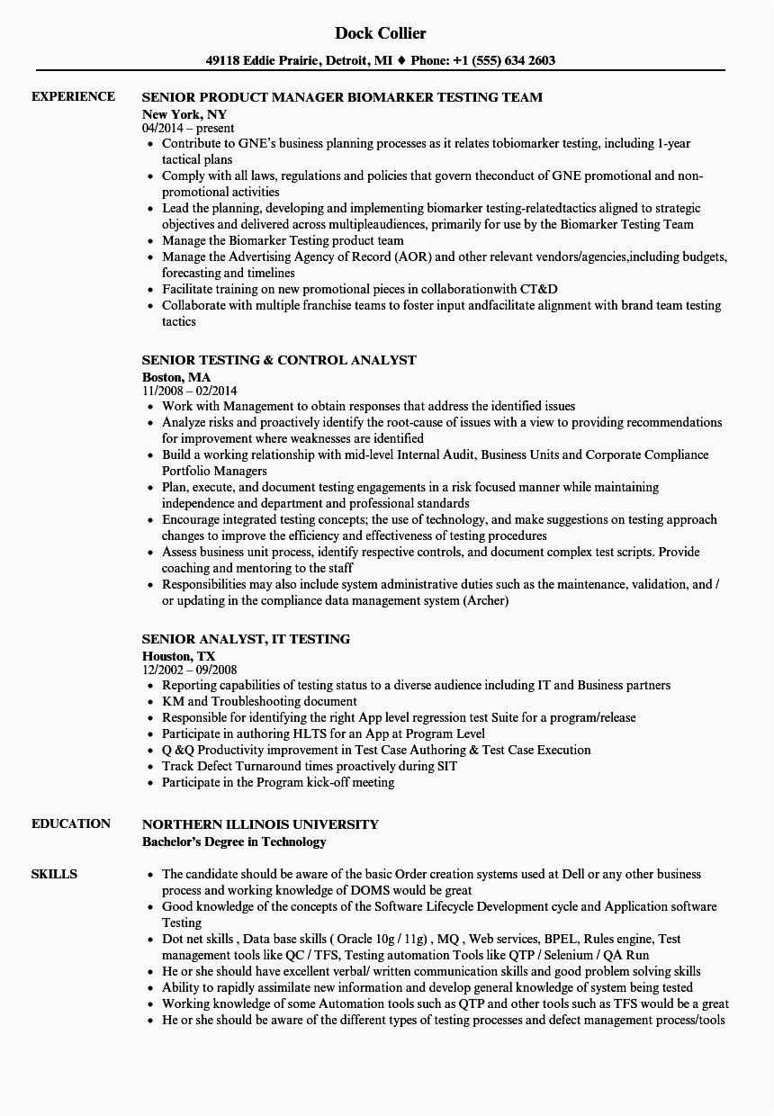 Manual Testing Resume for 5 Years Experience Sample the Best Manual Testing Resume Sample for 5 Years Experience or