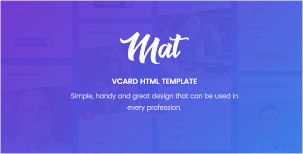 Mat Vcard & Resume Template Free Download Mat Vcard & Resume Template Cracked Activated