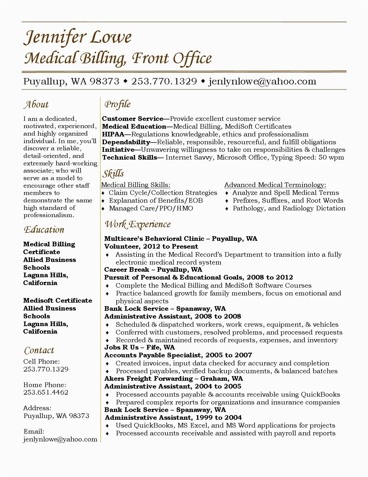 Medical Billing and Coding Specialist Resume Sample 17 Medical Billing and Coding Resume Sample Cprojects — Db