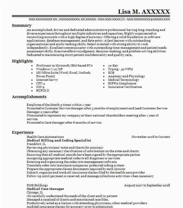 Medical Billing and Coding Specialist Resume Sample Medical Billing Resume – Laustereo