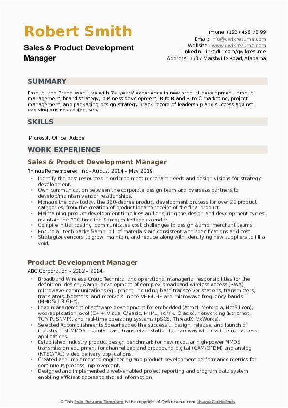 New Product Development Manager Resume Sample Product Development Manager Resume Samples