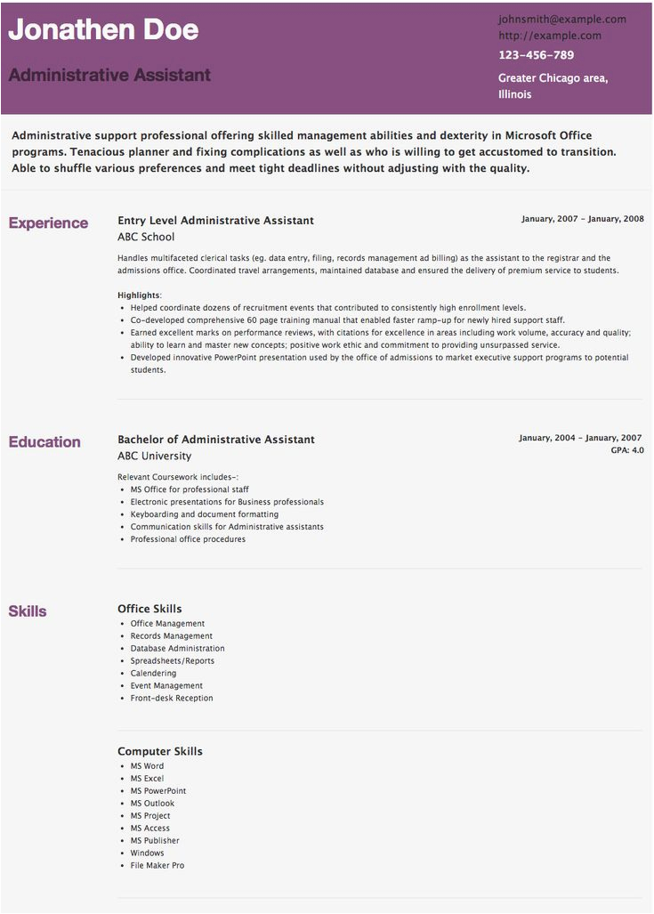 Office assistant Entry Level Resume Sample √ 20 Entry Level Administrative assistant Resume In 2020