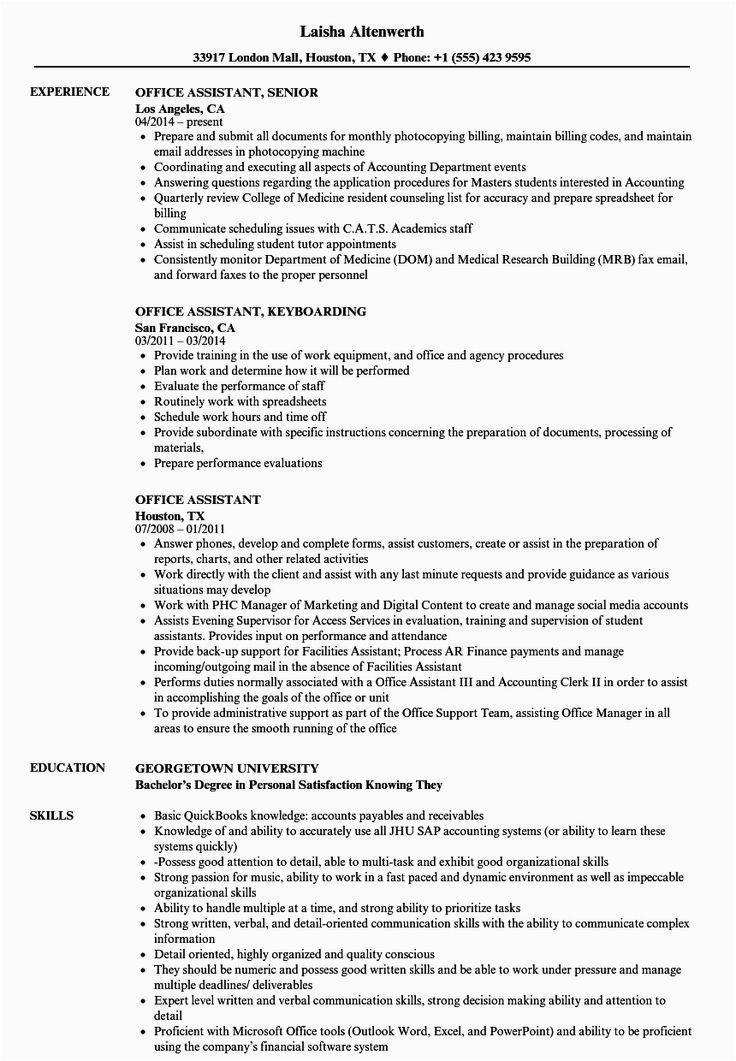Office assistant Job Description Resume Sample Fice assistant Job Description Resume Beautiful 10 Fice assistant