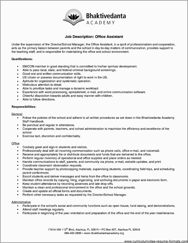 Office assistant Job Description Sample Resume Duties An Fice assistant Resume