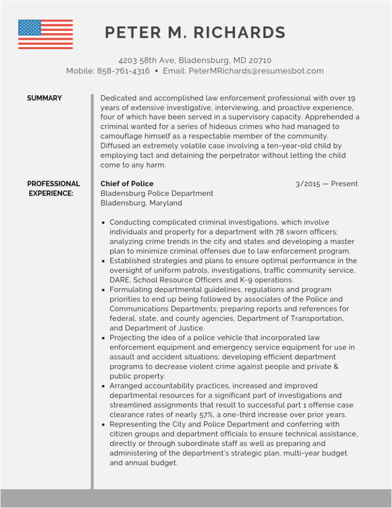 Police Chief Resume Cover Letter Sample Police Chief Resume Samples & Templates [pdf Doc] 2019