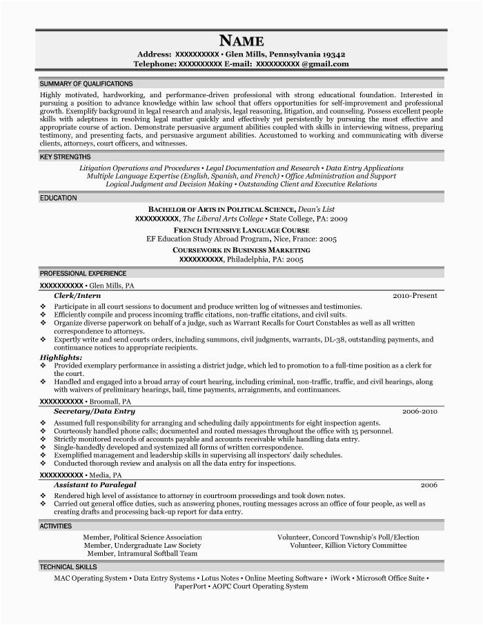 Political Science Sample Resume Wake forest Good Resume Examples for All Careers
