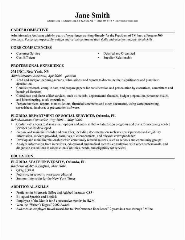 Resume Objective Sample for It Professional Free Professional Career Objective Resume Templates In