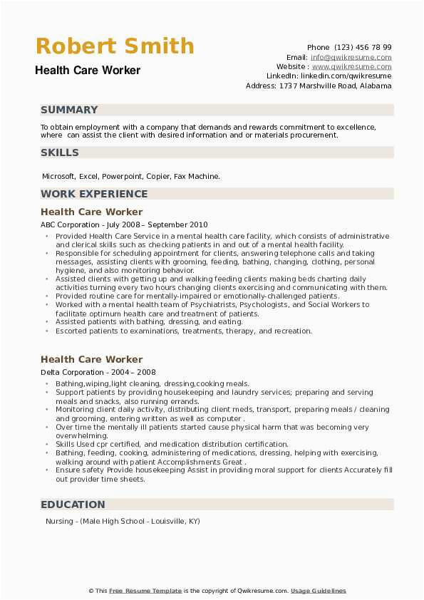 Resume Resourcehealthcare Resume Example Sample Resume Resource Health Care Worker Resume Samples