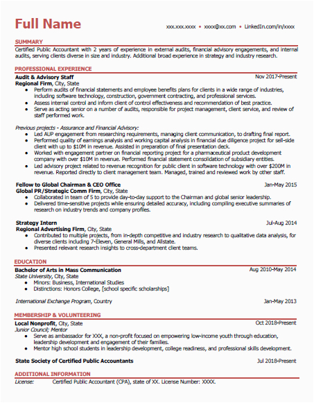 Resume Sample Applying to Big 4 Resume Critique Please Regional Audit Staff 2 Applying for Big 4