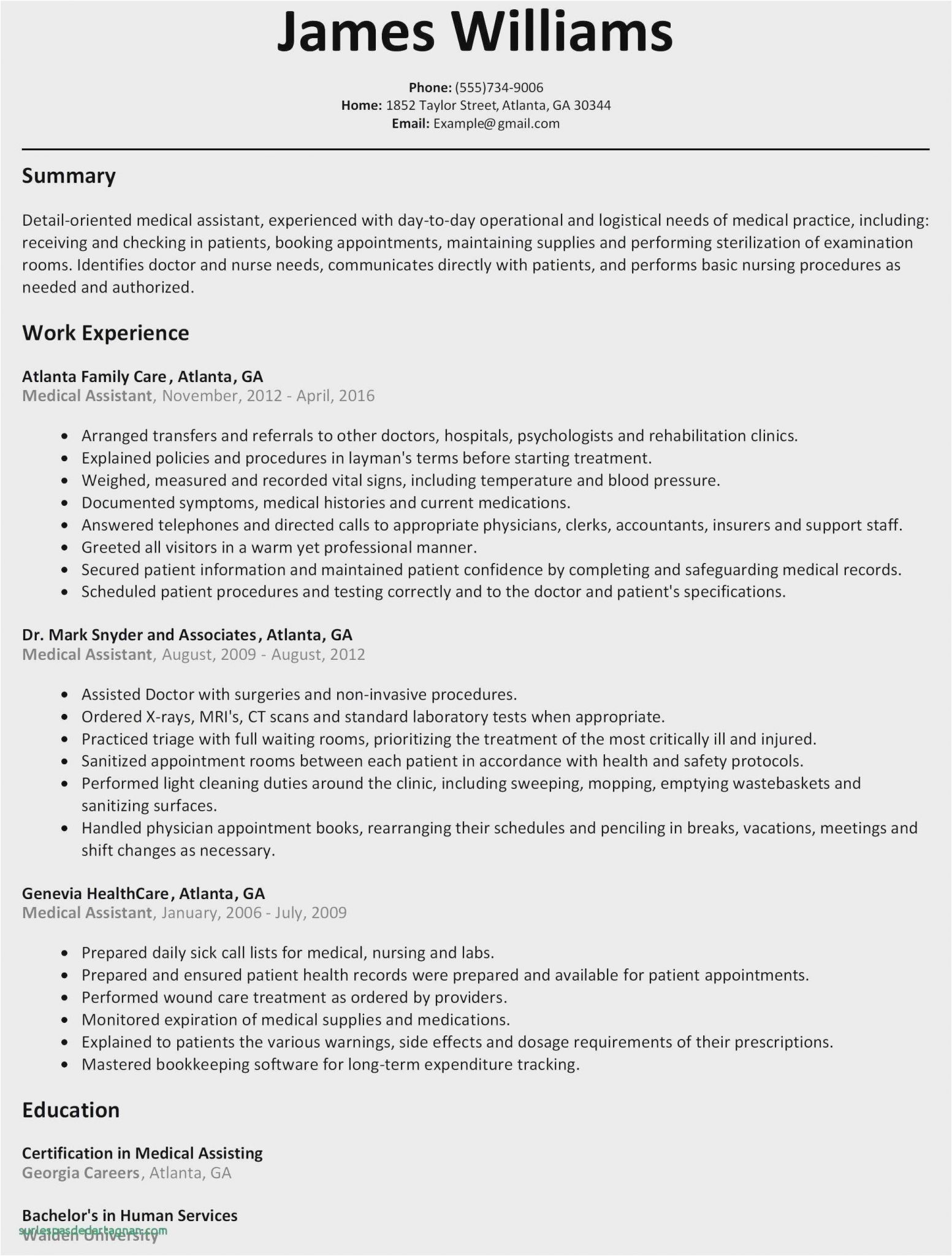 Resume Sample for Cna with No Experience Cna Resume Examples with No Experience Free Collection 52
