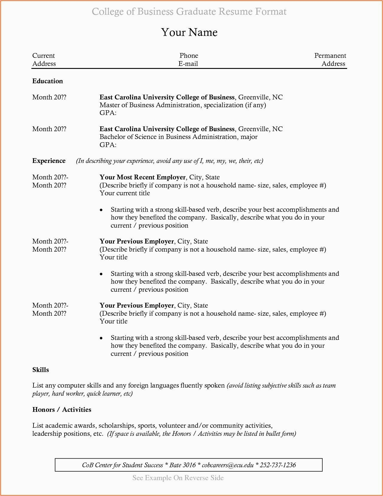 Resume Sample for New College Student Resume Templates Recent College Graduate Resumetemplates