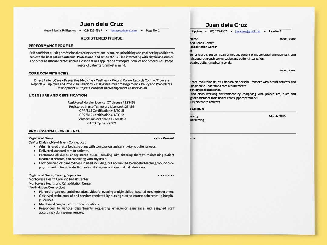 Resume Sample for Nurses In the Philippines Registered Nurse Resume • Inforati Philippines