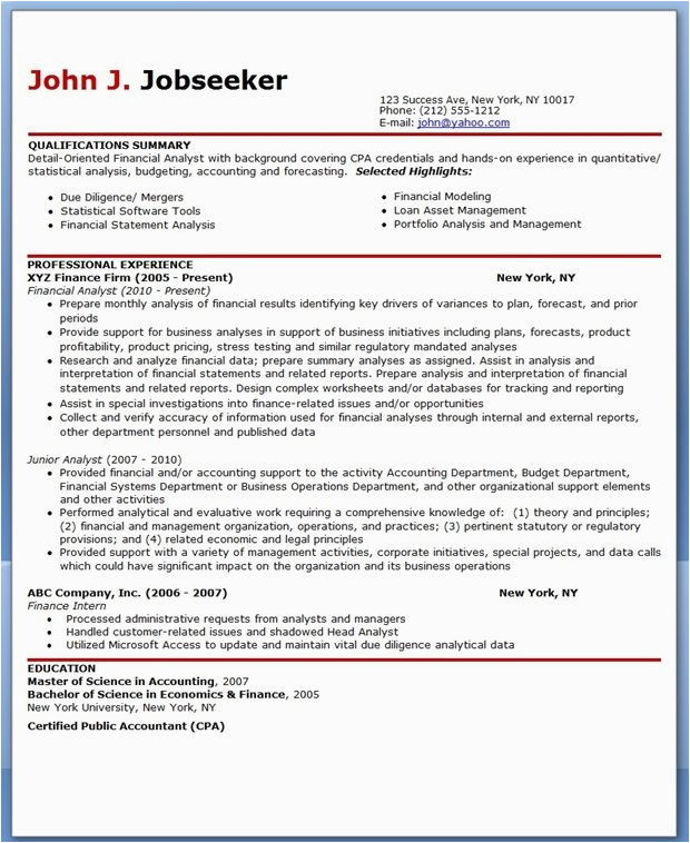 Resume Sample with A Few Years Of Experience Finance Analyst Resume Sample Financial Analyst Resume Sample—20
