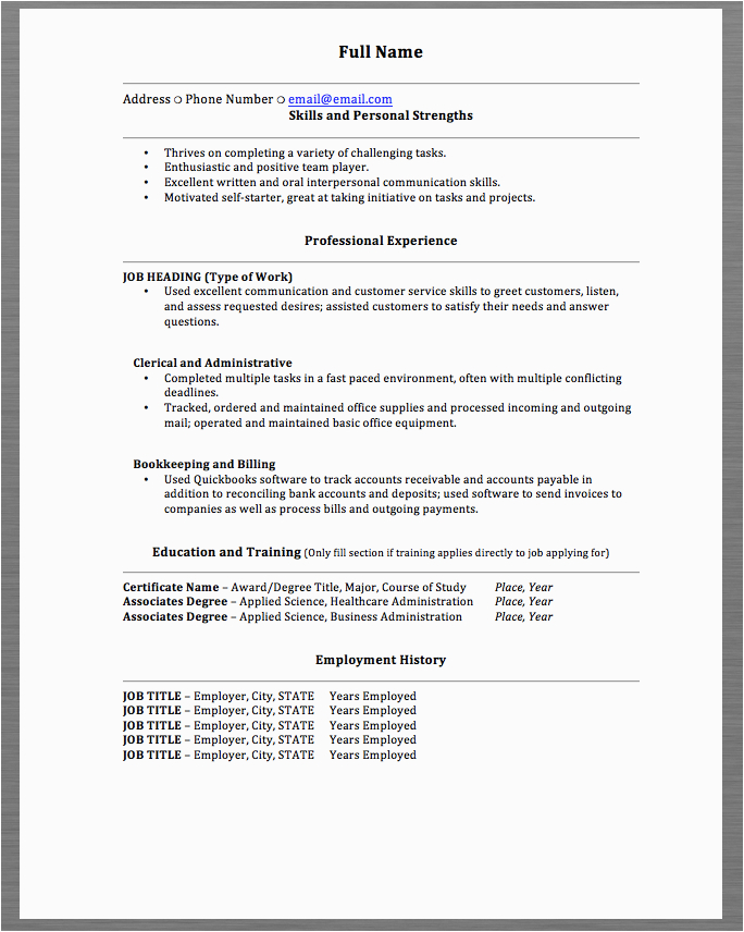 Resume Sample with Addresses and Phone Numbers Skills Resume Examples Full Name Address Phone Number Email Email
