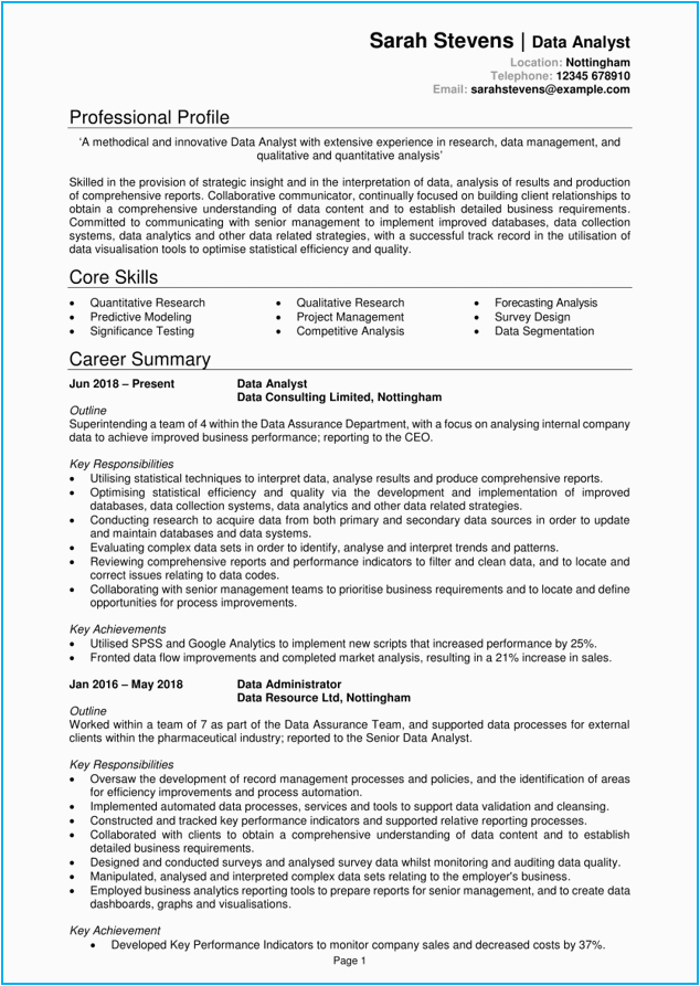Resume Sample with No Experience for Data Analyst Data Analyst Resume Sample No Experience Mryn ism