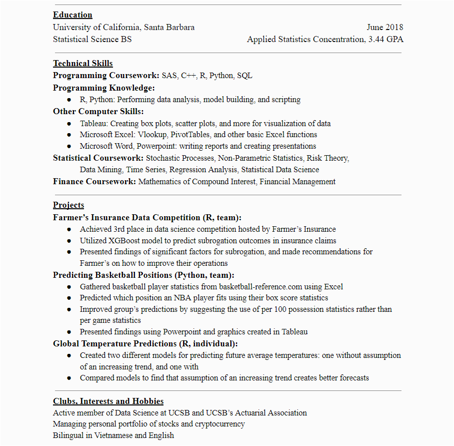 Resume Sample with No Experience for Data Analyst Graduated College Literally No Work Experience Applying for Entry