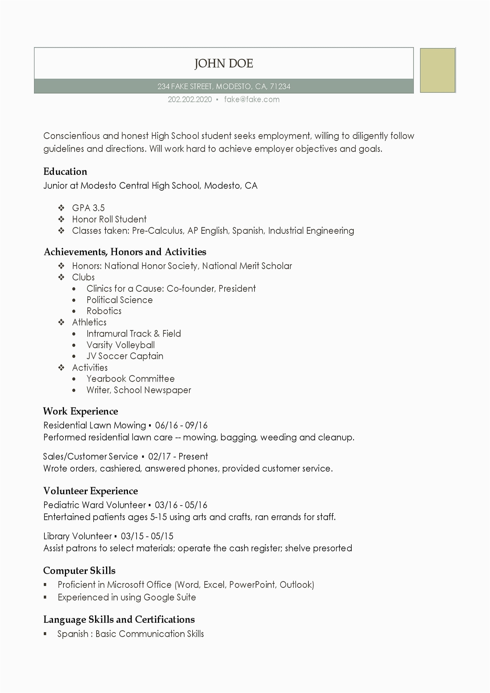 Resume Template for High School Students Australia High School Resume Resume Templates for High School