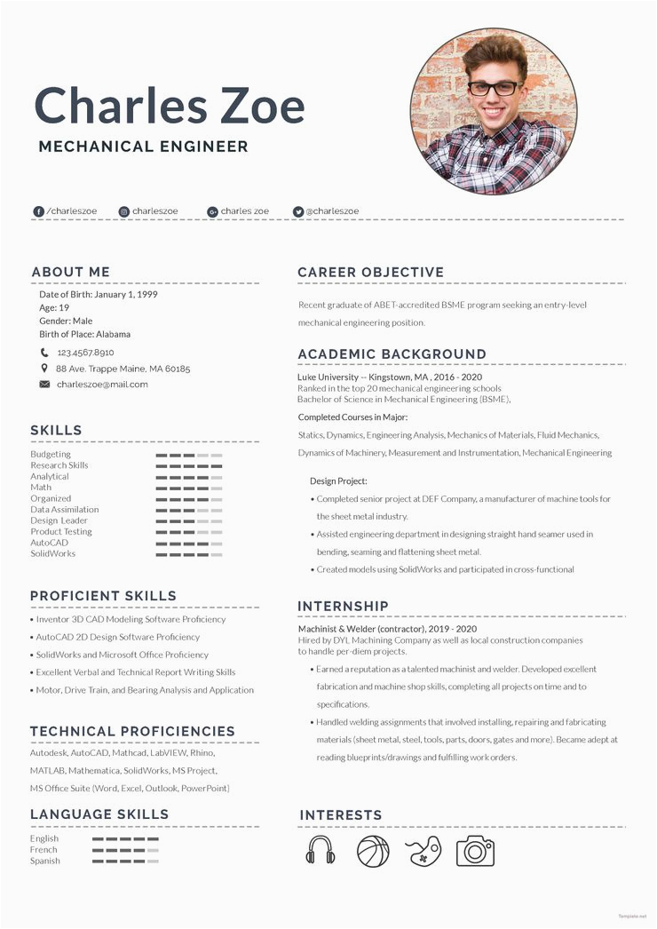 Resume Template for Mechanical Engineer Fresher Mechanical Engineer Fresher Resume Template [free Psd
