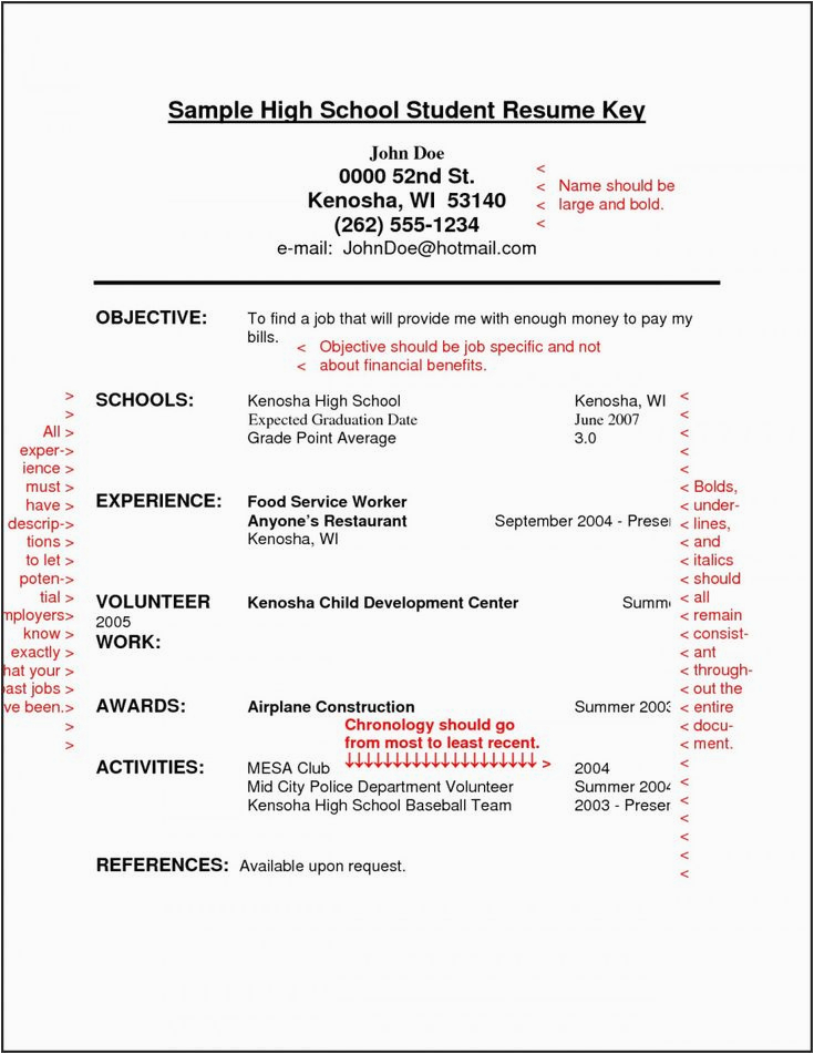 Resume Template for On Campus Job Resume Template for High School Student In 2020