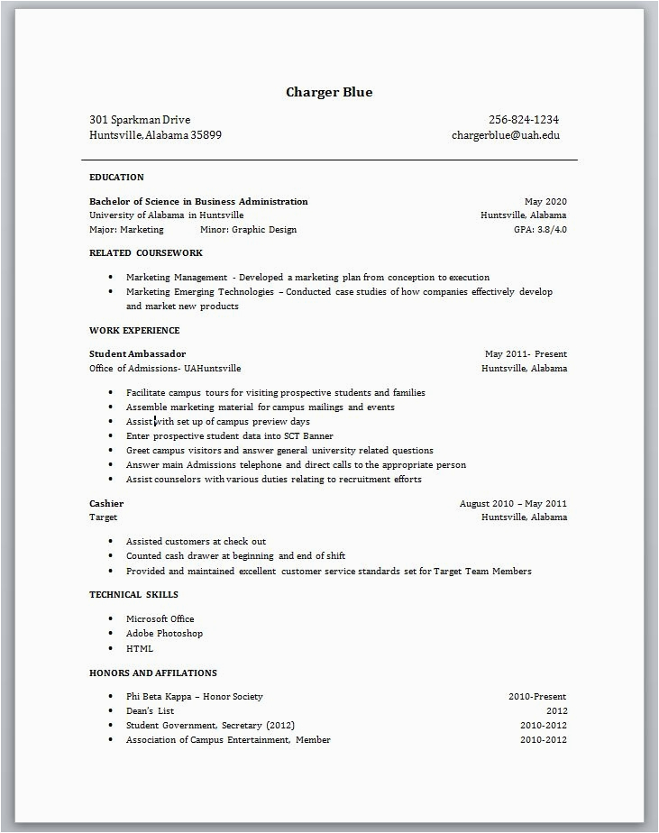 Resume Template for Students Still In School Sample Resume for College Students Still In School