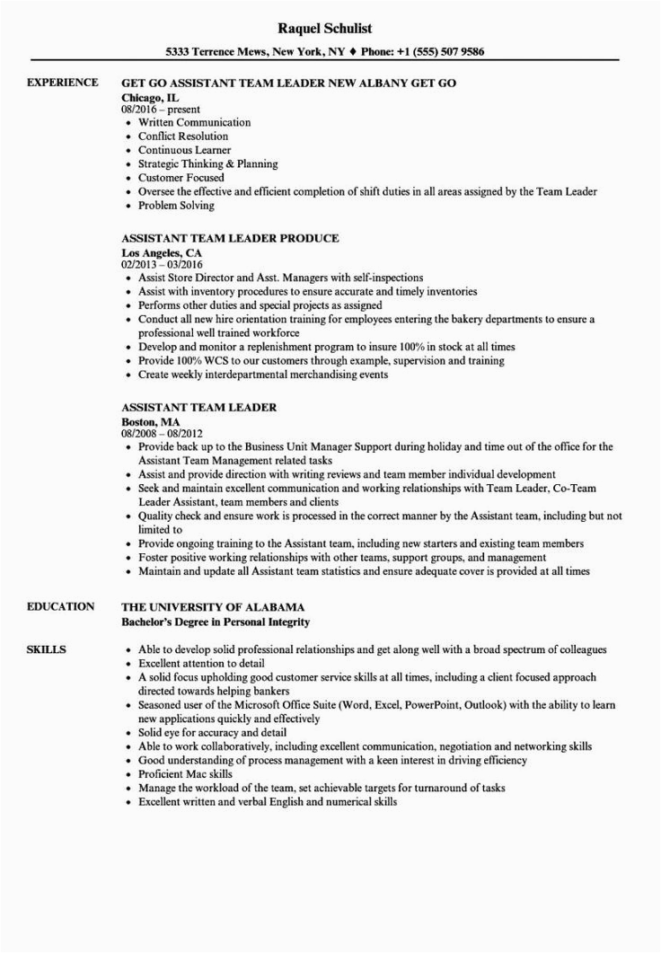 Resume Template for Team Lead Position Get Our Image Of Team Leader Job Description Template for