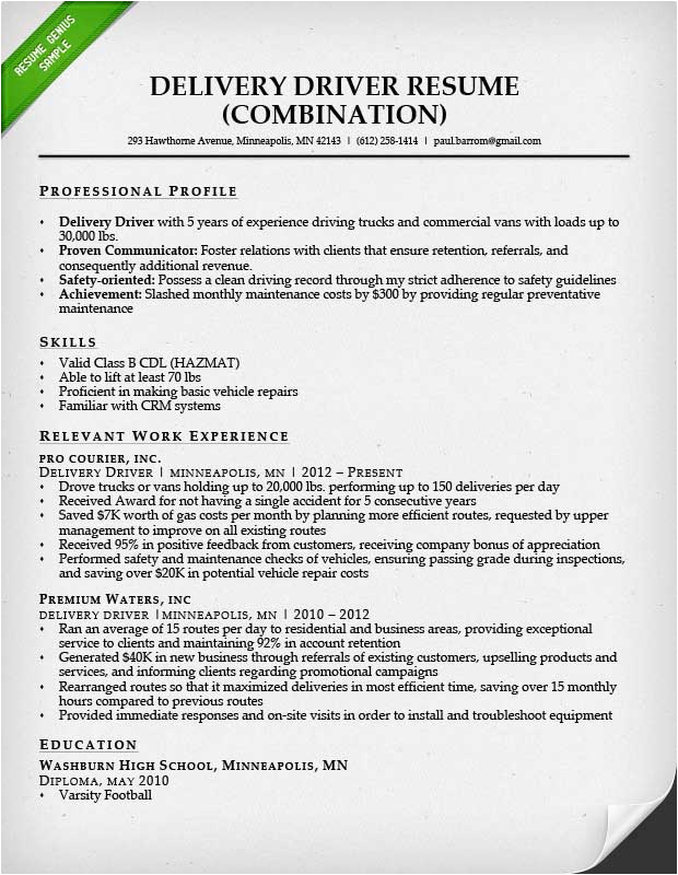 Resume Template for Truck Driving Job Truck Driver Resume Sample and Tips