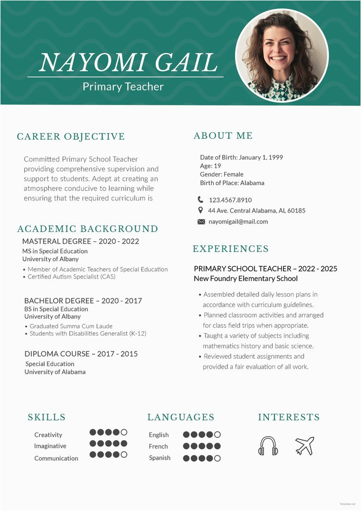Resume Template Free Download for Teachers Free Primary Teacher Resume Cv Template In Shop Psd