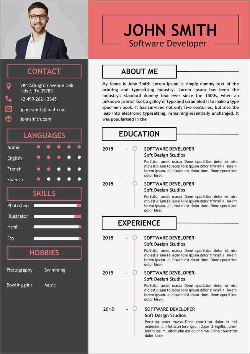 Resume Template Free Download with Photo 15 Fantastic Free Cv Templates to Download now