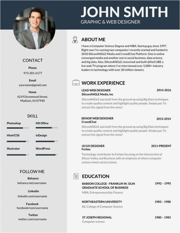 Resume Template Free Download with Picture Downloadable and Editable Free Cv Templates – Free Cv