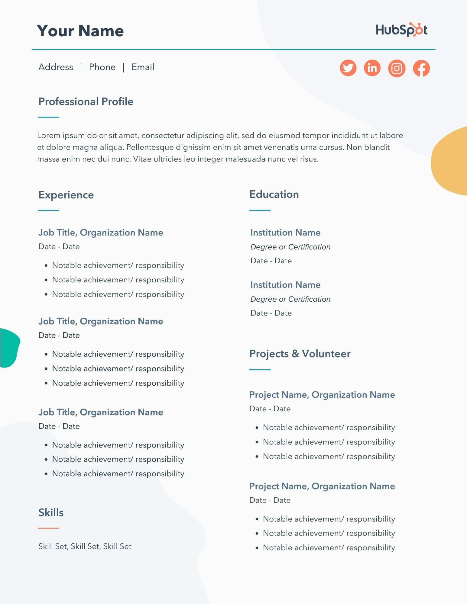 Resume Template Free Download with Picture Free Marketing Resume Templates